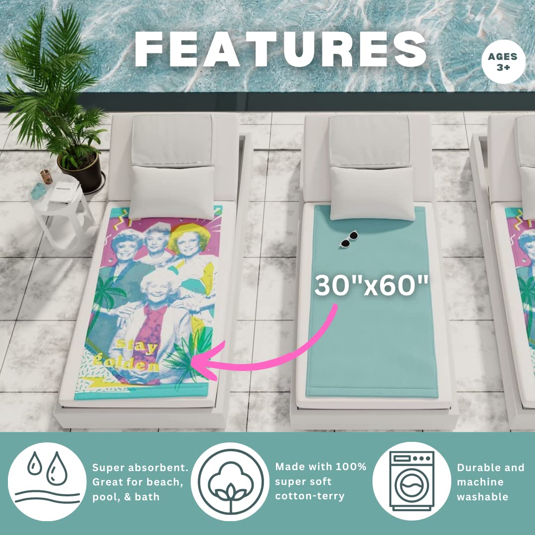 Franco Collectibles The Golden Girls Super Soft Cotton Bath/Pool/Beach Towel, 60 In X 30 In, (Official The Golden Girls Product)